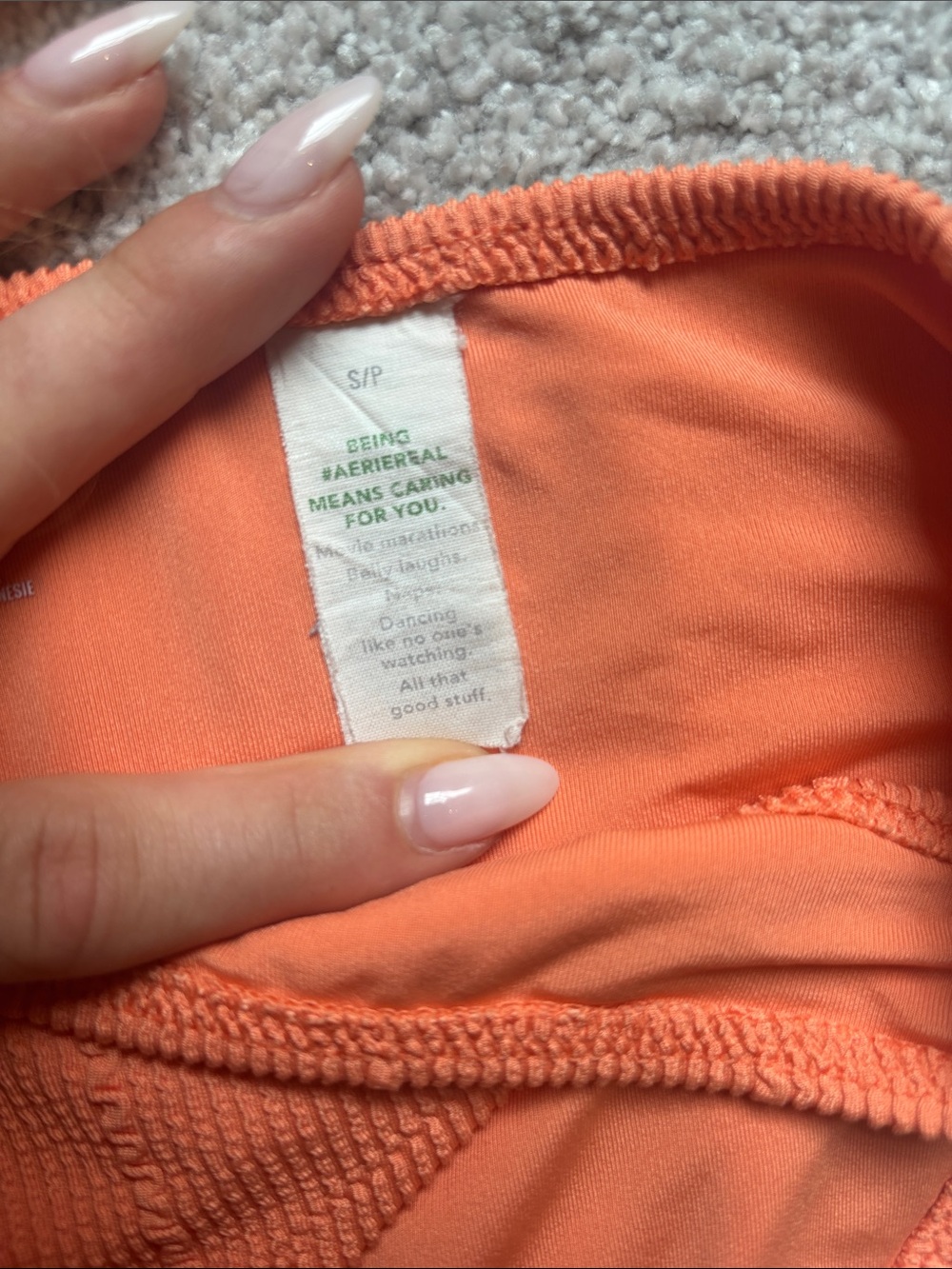Arie Orange Textured Ribbed Bikini Set - Picture 4 of 4